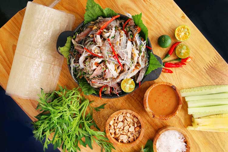 Quang Binh fish salad — the fisherman's freshest way with the day's catch