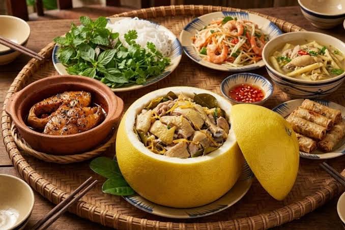 Ga Hap Buoi: Chicken Steamed Inside a Pomelo