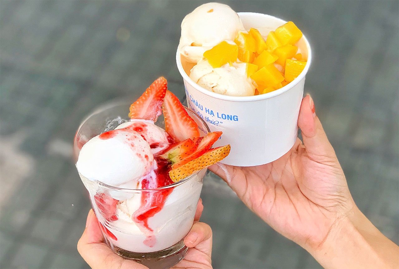 Ha Long yogurt with tapioca pearls — sweet, chewy, dangerously addictive