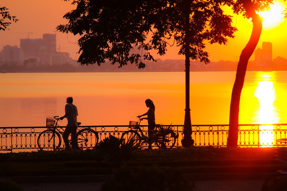 West Lake: The Capital's Serene Sunset Water